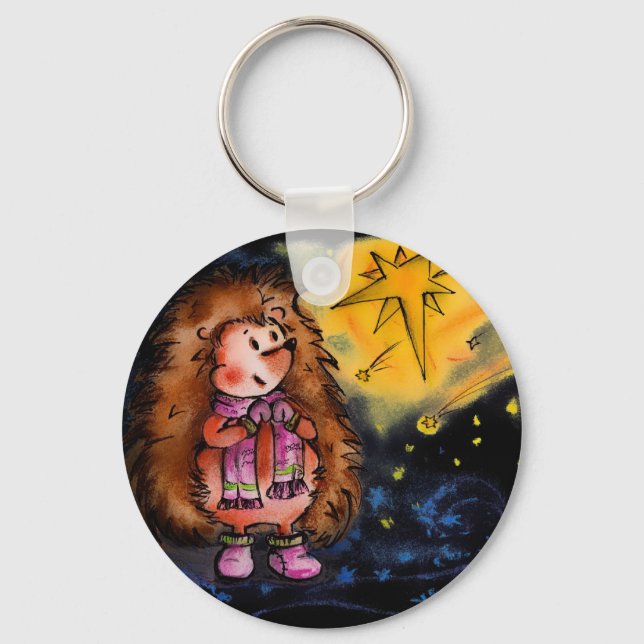 Hedgehog Keychain! Key Ring (Front)