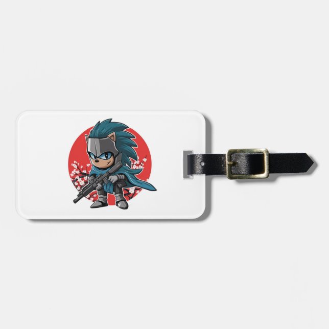 Hedgehog knight (2) luggage tag (Front Horizontal)