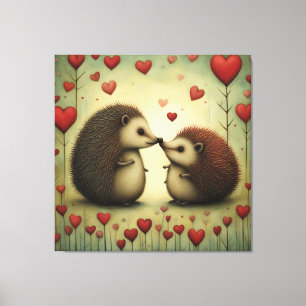 Hedgehog Love 1 Canvas Print