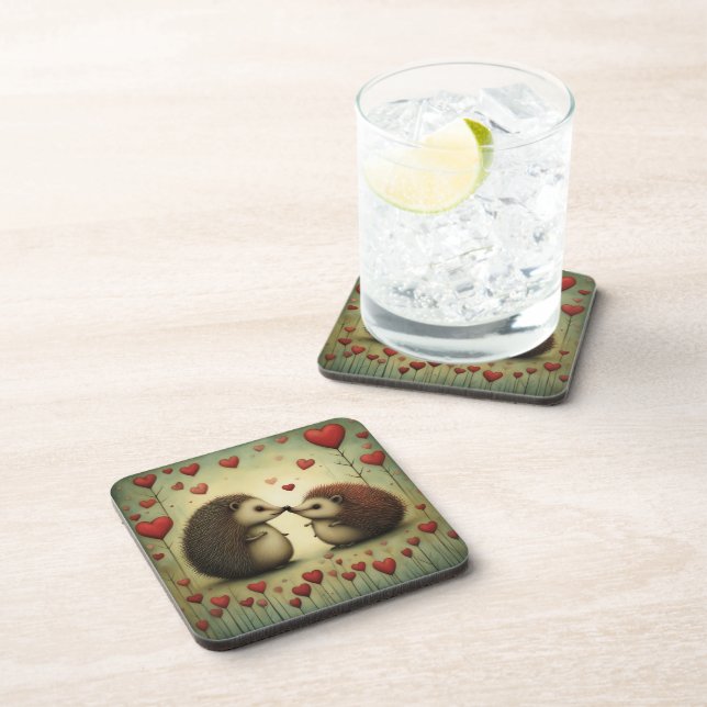 Hedgehog Love 1 Coaster (Right Side)