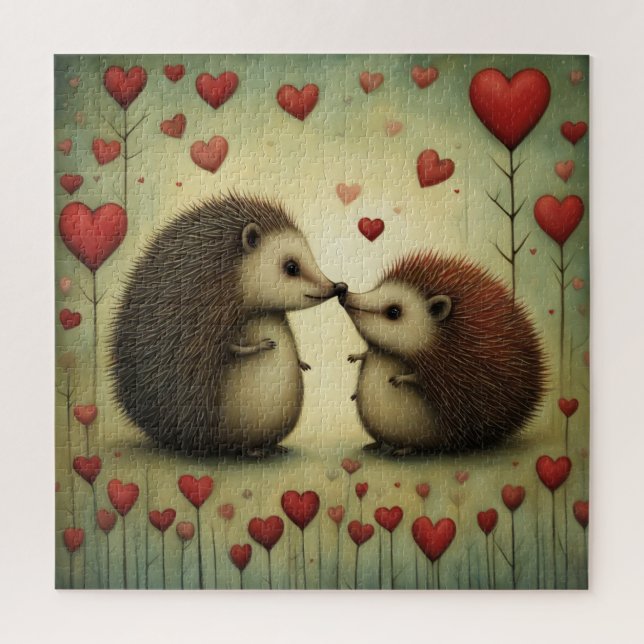 Hedgehog Love 1 Jigsaw Puzzle (Vertical)
