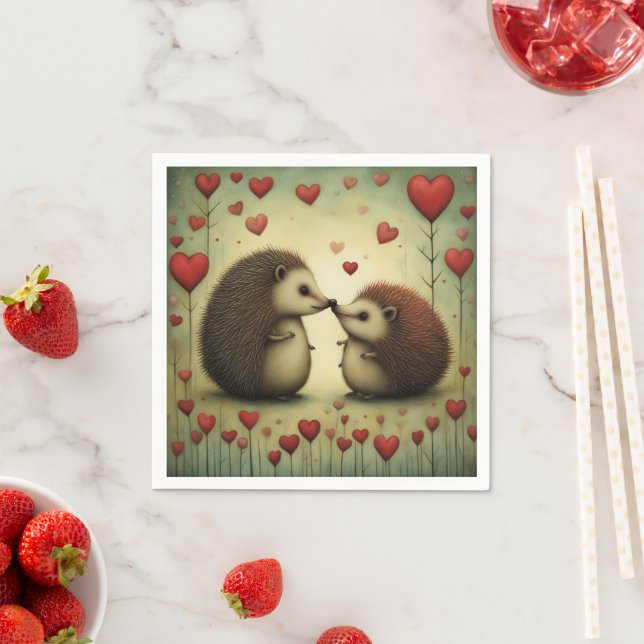 Hedgehog Love 1 Napkin (Insitu)
