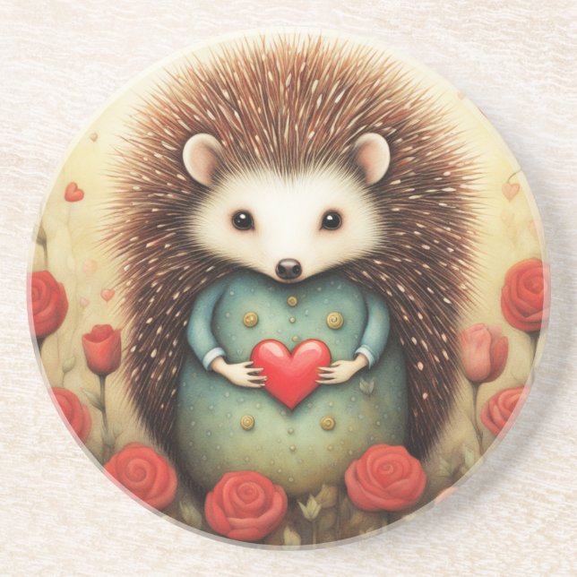 Hedgehog Love 2 Coaster (Front)