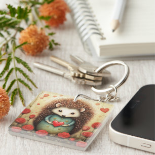 Hedgehog Love 2 Key Ring