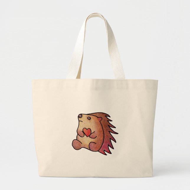 Hedgehog Love! Large Tote Bag (Front)