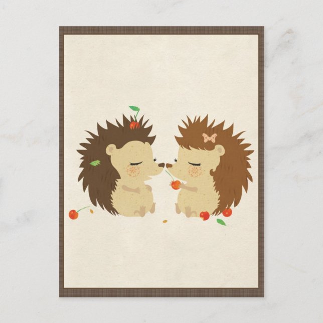 Hedgehog Love (Look II) Postcard (Front)