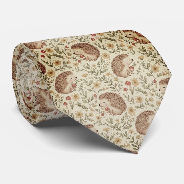 Hedgehog Meadow  Tie (Rolled)