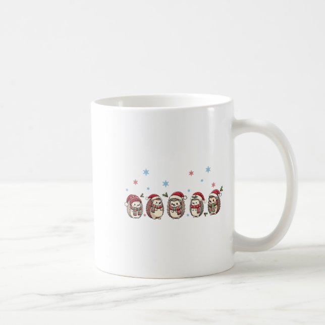Hedgehog Merry Christmas Sweater, Hedgehog Santa X Coffee Mug (Right)