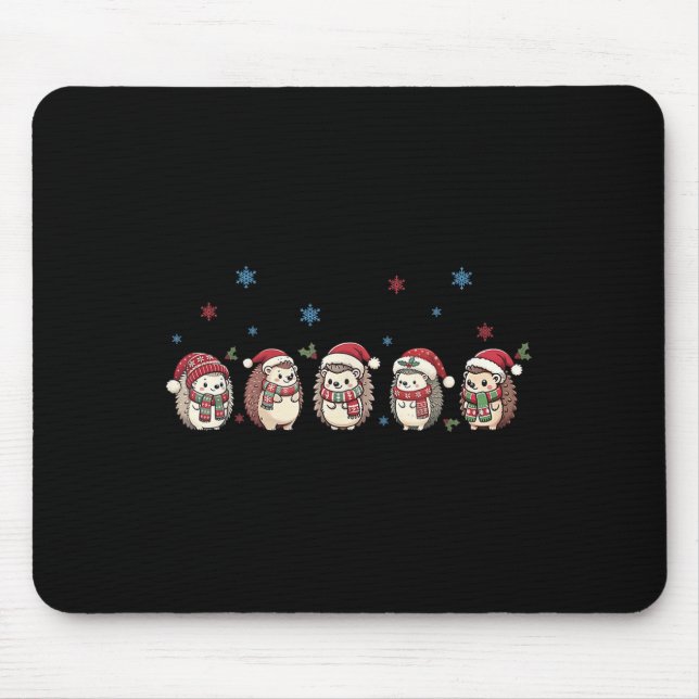 Hedgehog Merry Christmas Sweater, Hedgehog Santa X Mouse Pad (Front)