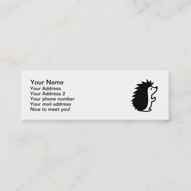 Hedgehog Mini Business Card (Front)