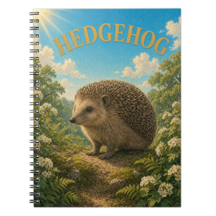 Hedgehog Mossy Woodland Watercolor GeoSaga Notebook