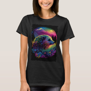 Hedgehog mountains sunset retro 70s vintage T-Shirt