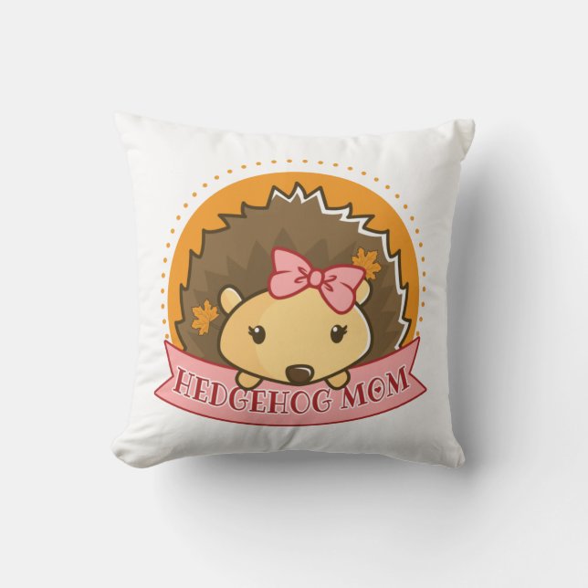 Hedgehog Mum Cushion (Front)