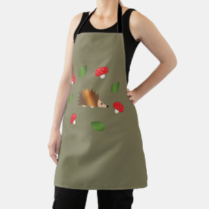 Hedgehog Mushrooms and Leaves Apron
