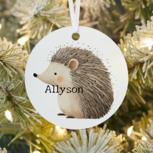 Hedgehog Name Metal Tree Decoration