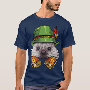 Hedgehog Oktoberfest Lederhosen German Beer Fest B T-Shirt