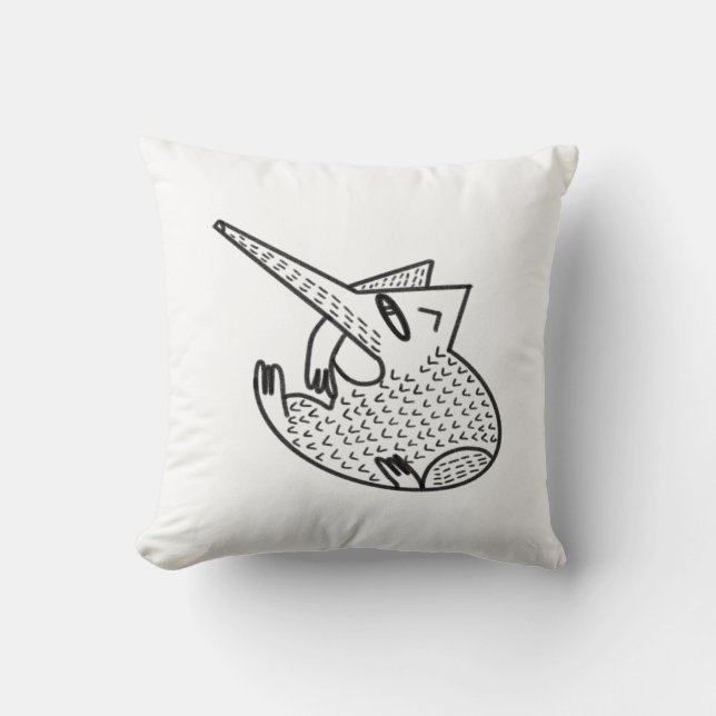 Hedgehog oldchool poster graphic style cushion (Front)