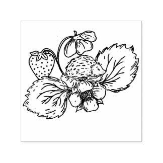 Hedgehog on Strawberry Plant Stamp