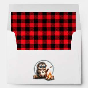 Hedgehog "One Happy Camper" 1st Birthday Party Envelope
