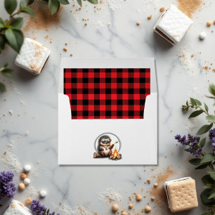 Hedgehog "One Happy Camper" 1st Birthday Party Envelope