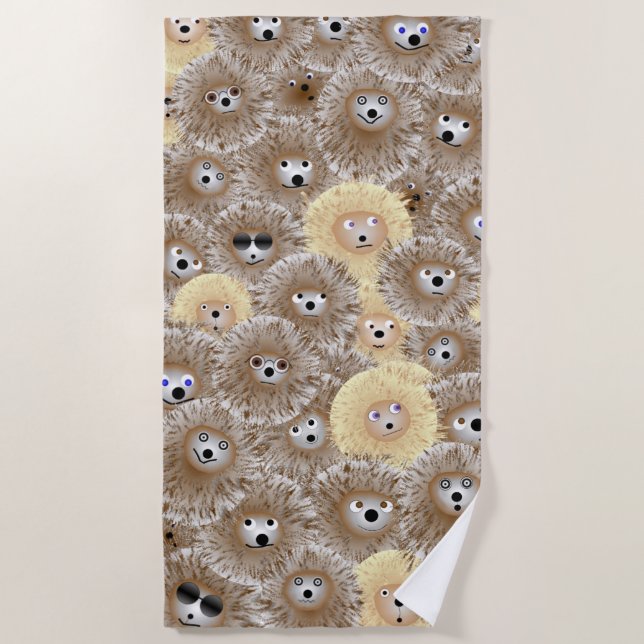 Hedgehog Party Beach Towel (Front)