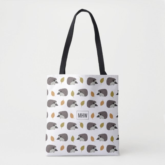 Hedgehog Pattern custom monogram bags (Front)