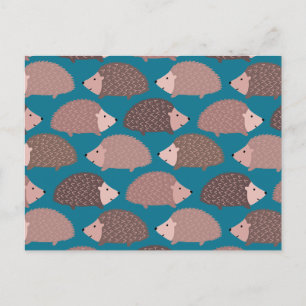 Hedgehog pattern postcard