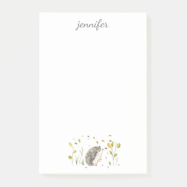 Hedgehog Personalise Post-it® Notes (Front)