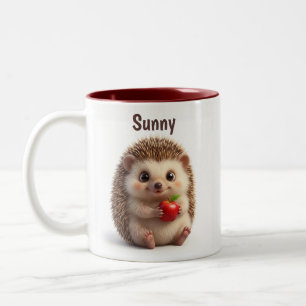 Hedgehog Personalised Animal Gift Two-Tone Coffee Mug