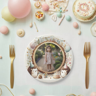 Hedgehog Photo Frame for Kids' Birthday Parties Paper Plate