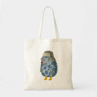 Hedgehog Plaid Tote Bags