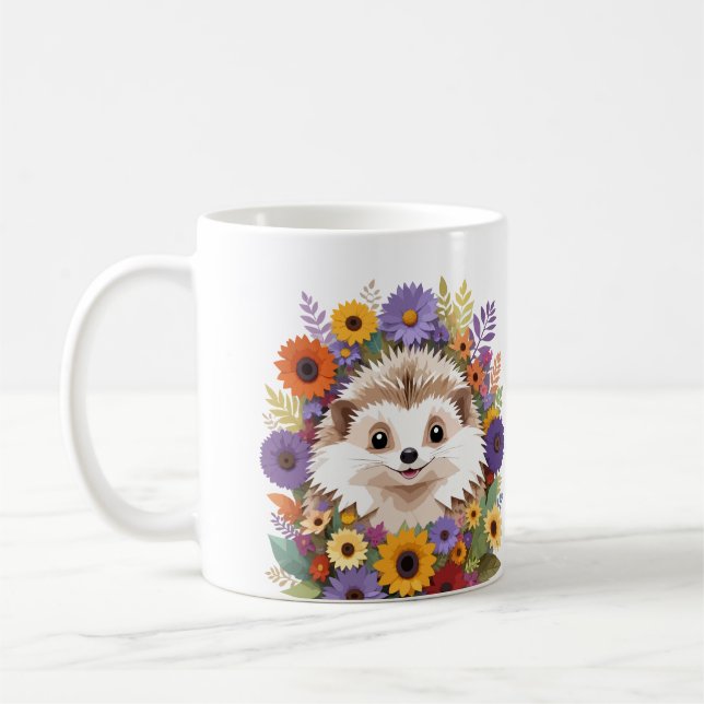 Hedgehog Playful Adorable Fun Animal Colourful Coo Coffee Mug (Left)