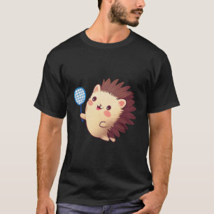 Hedgehog Playing Tennis And Badminton T-Shirt