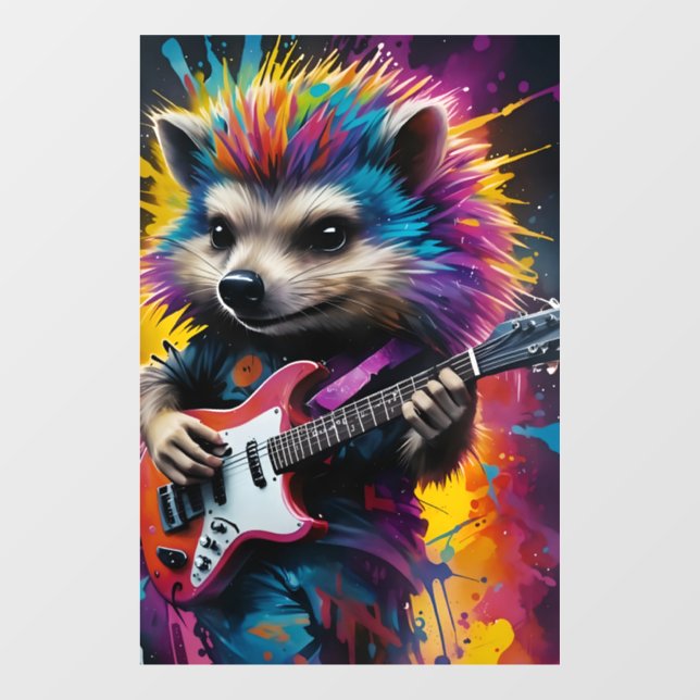 Hedgehog plays the guitar, rock graffiti (Sheet)