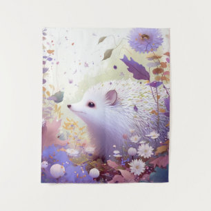 Hedgehog Portrait Animal Painting Wildlife Forest Tapestry