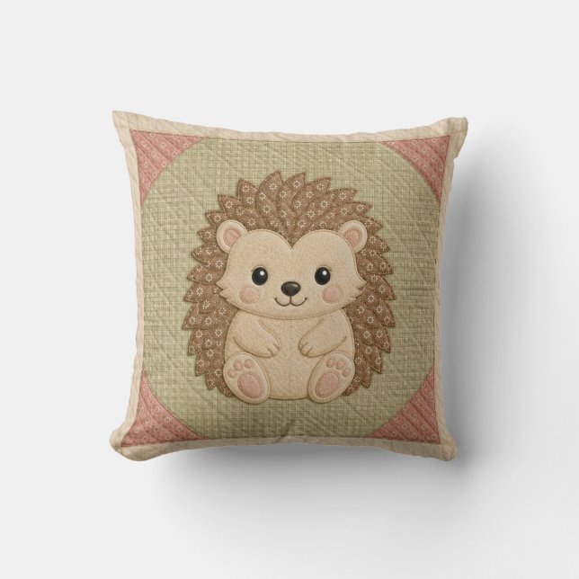 Hedgehog Quilt Cushion (Front)