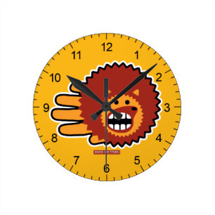 Hedgehog Red Afro Funny Face Round Clock