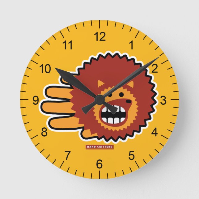 Hedgehog Red Afro Funny Face Round Clock (Front)