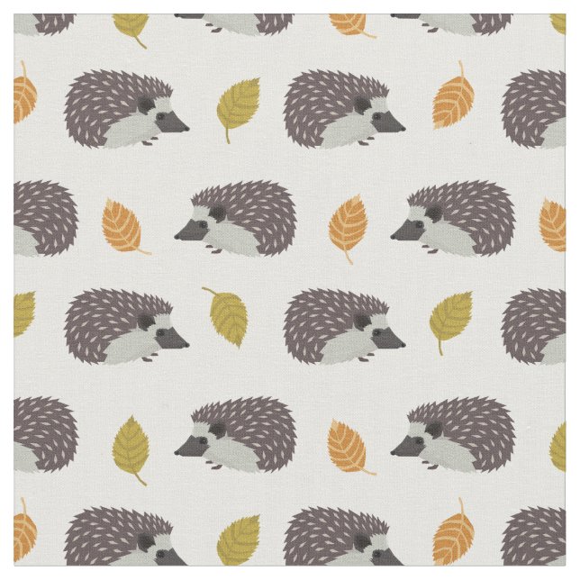 Hedgehog repeat pattern pattern fabric (Close Up)