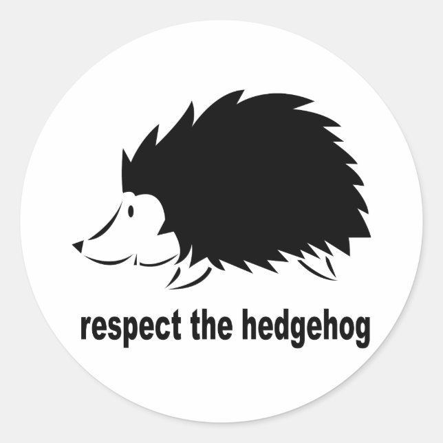 Hedgehog - Respect the Hedgehog Classic Round Sticker (Front)