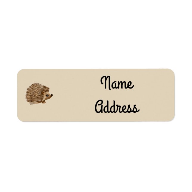 Hedgehog return address label,  nuteral, drawing,, return address label (Front)