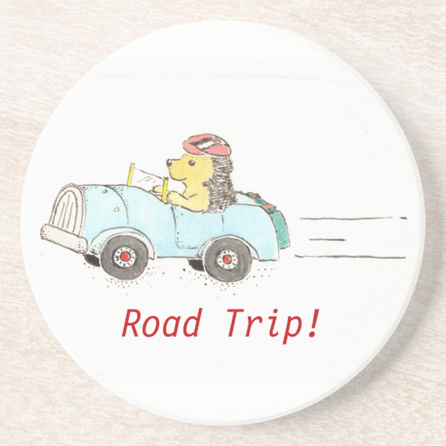 Hedgehog Road Trip Coaster (Front)