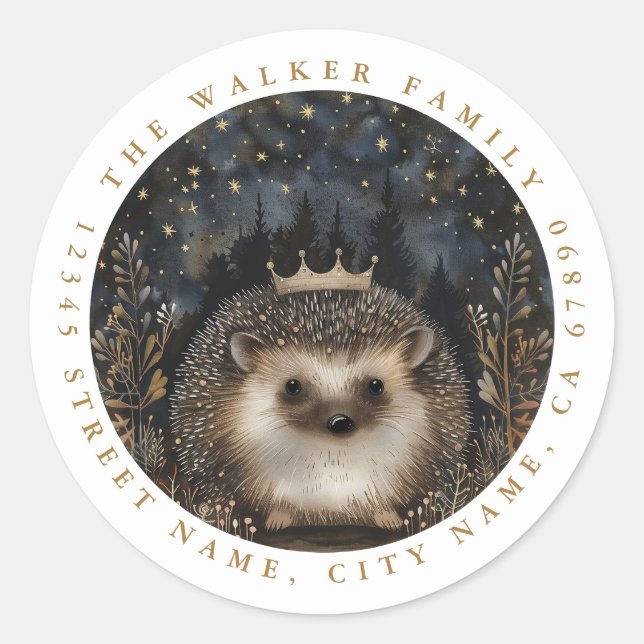 Hedgehog Round Stickers (Front)
