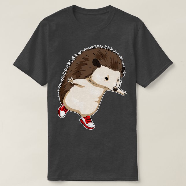 Hedgehog Runner Running Sports T-Shirt (Design Front)