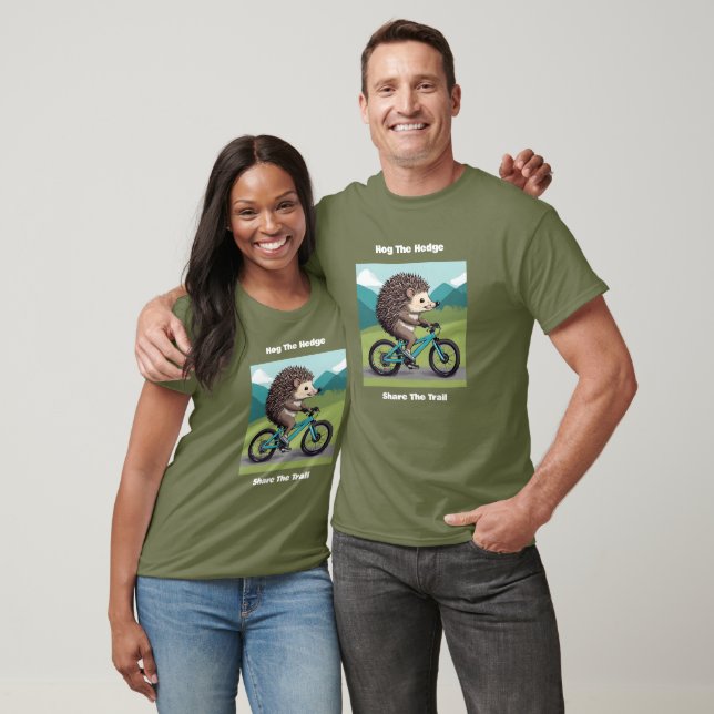 Hedgehog Share The Trail Mountain Bike Hiking T-Shirt (Unisex)