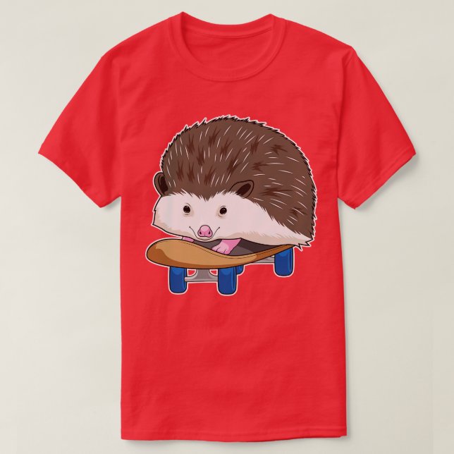 Hedgehog Skater Skateboard  T-Shirt (Design Front)