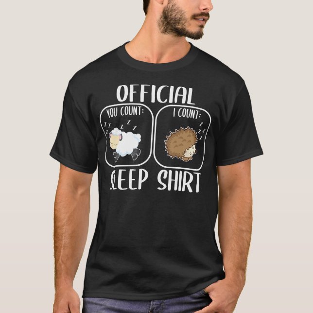 Hedgehog sleeping shirt counting sheep (Front)