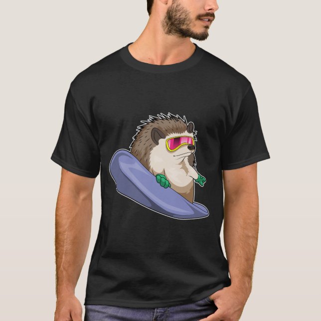 Hedgehog Snowboard Winter sports T-Shirt (Front)