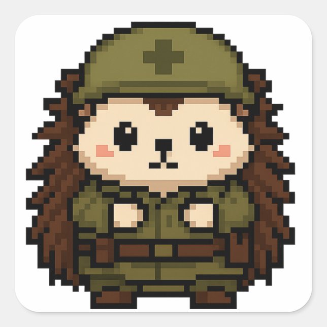 hedgehog soldier sticker sheet (Front)