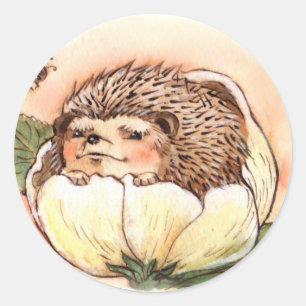 Hedgehog Spring Flower Baby Classic Round Sticker